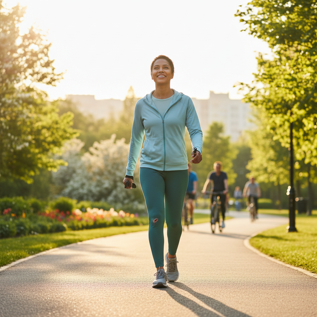 Person walking confidently outdoors — conveying recovery and moving forward after a personal injury